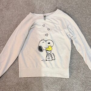 White Snoopy Graphic Sweatshirt